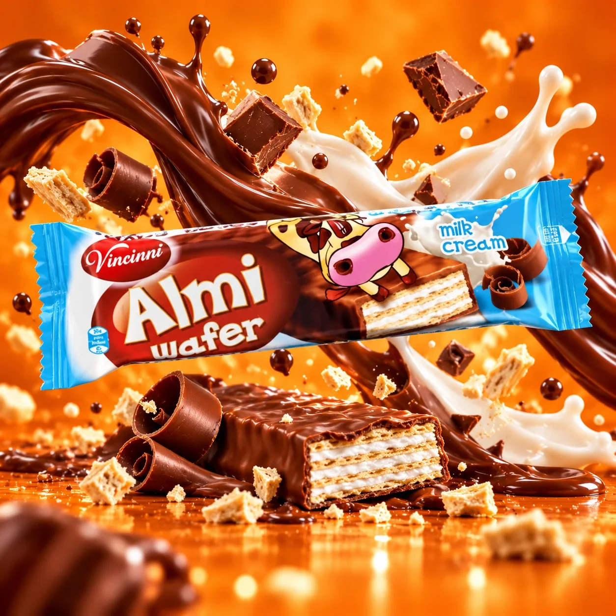 Vincinni Almi Wafer 30 g — pełna kwadratowa kompozycja