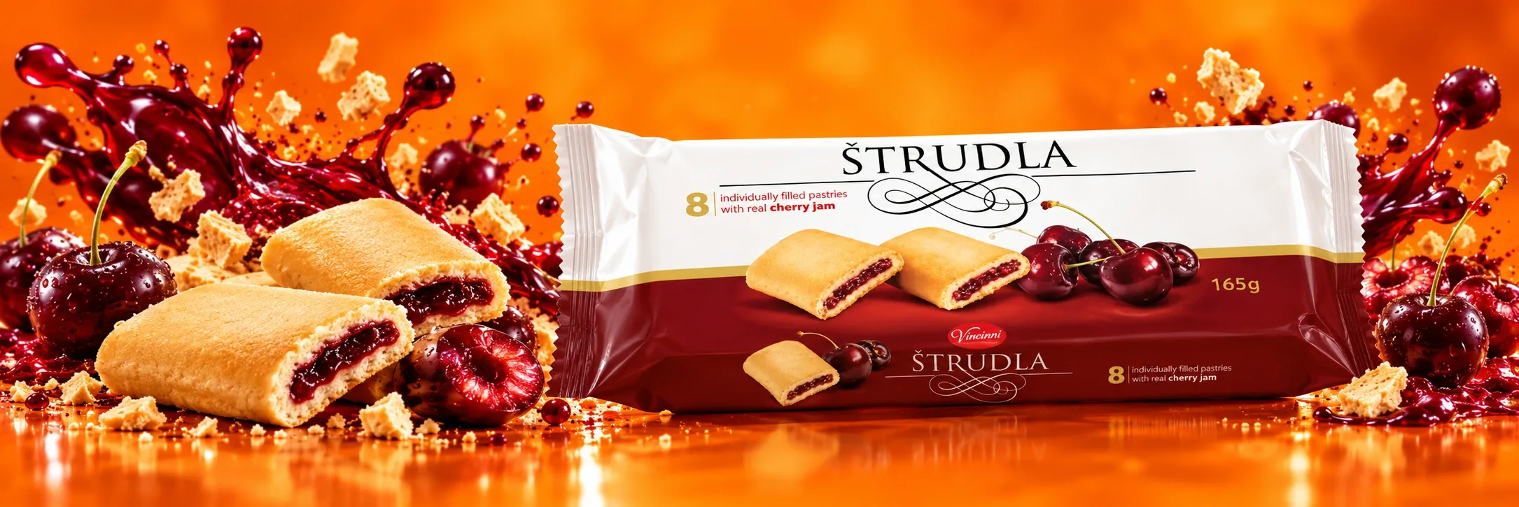 Strudla Cookie Bar Cherry 165g